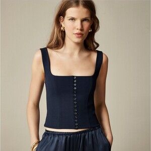 Jcrew Corset Top in Stretch Ponte Navy NWT